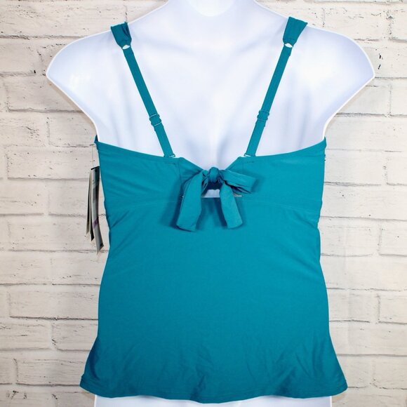 Coco Reef Charisma Underwire Shirred Bandeau Tankini Top Teal Cove Size 38C NWT - Picture 8 of 8